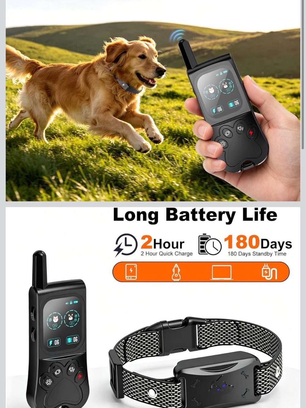 Wireless Dog Fence, Electric Dog Fence with 3 Warning Modes-Up to 3800ft Adjusta